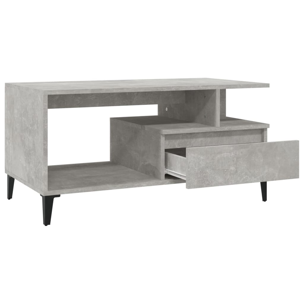 Table basse Gris béton 90x49x45 cm Bois d’ingénierie - Tables basses