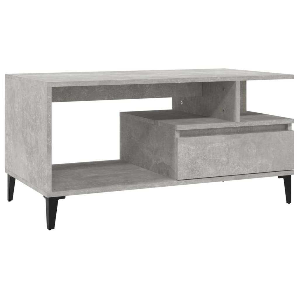 Table basse Gris béton 90x49x45 cm Bois d’ingénierie - Tables basses