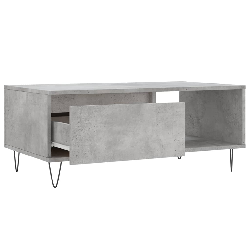 Table basse Gris béton 90x50x36,5 cm Bois d’ingénierie - Tables basses