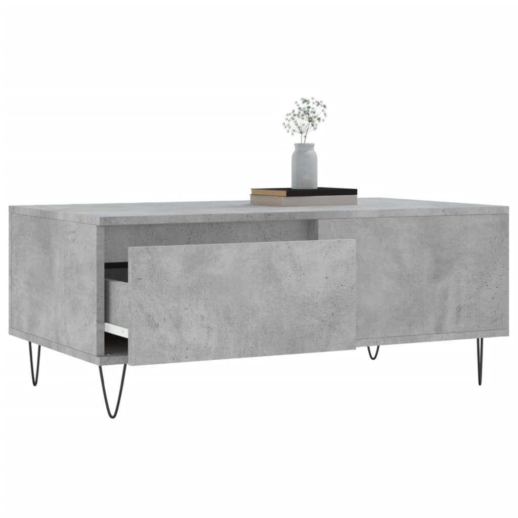 Table basse Gris béton 90x50x36,5 cm Bois d’ingénierie - Tables basses