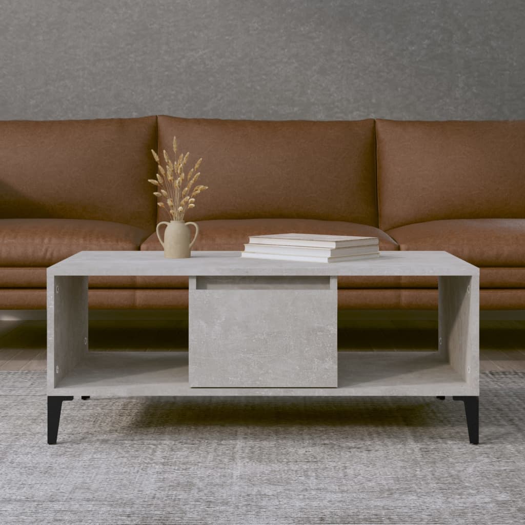 Table basse Gris béton 90x50x36,5 cm Bois d’ingénierie - Tables basses