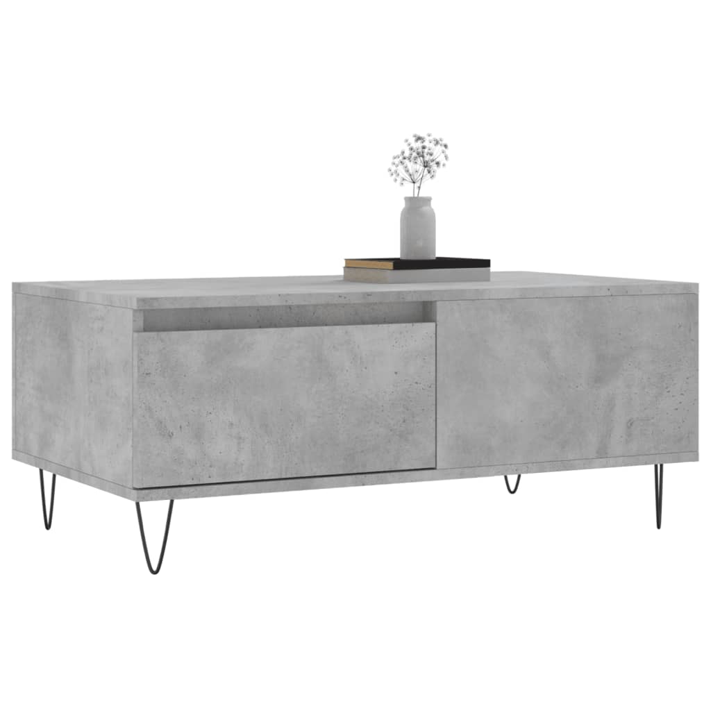 Table basse Gris béton 90x50x36,5 cm Bois d’ingénierie - Tables basses