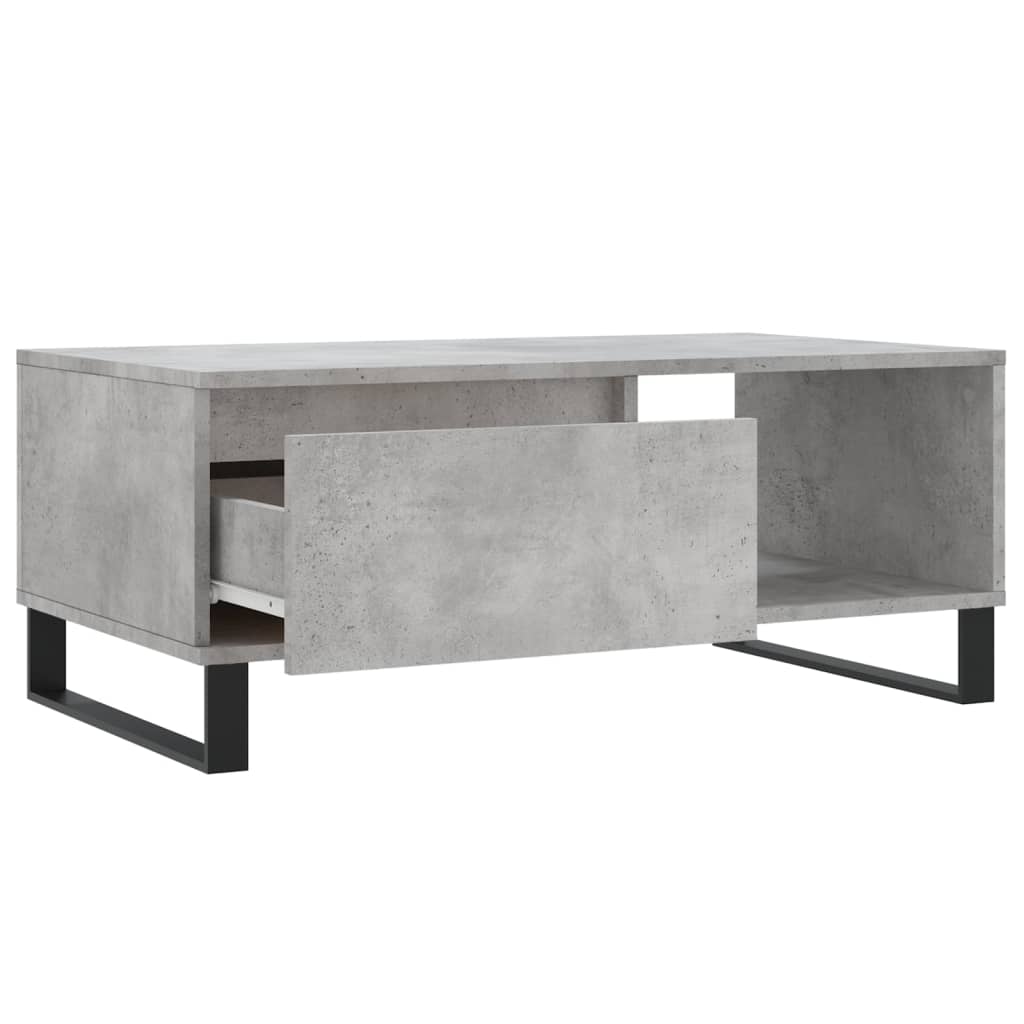 Table basse Gris béton 90x50x36,5 cm Bois d’ingénierie - Tables basses