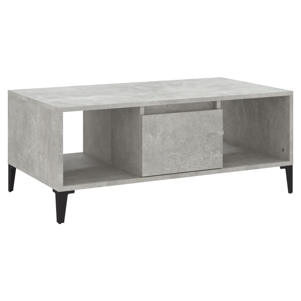Table basse Gris béton 90x50x36,5 cm Bois d’ingénierie - Tables basses