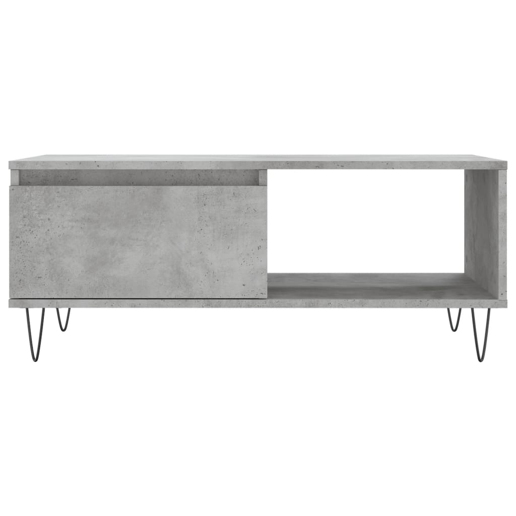 Table basse Gris béton 90x50x36,5 cm Bois d’ingénierie - Tables basses