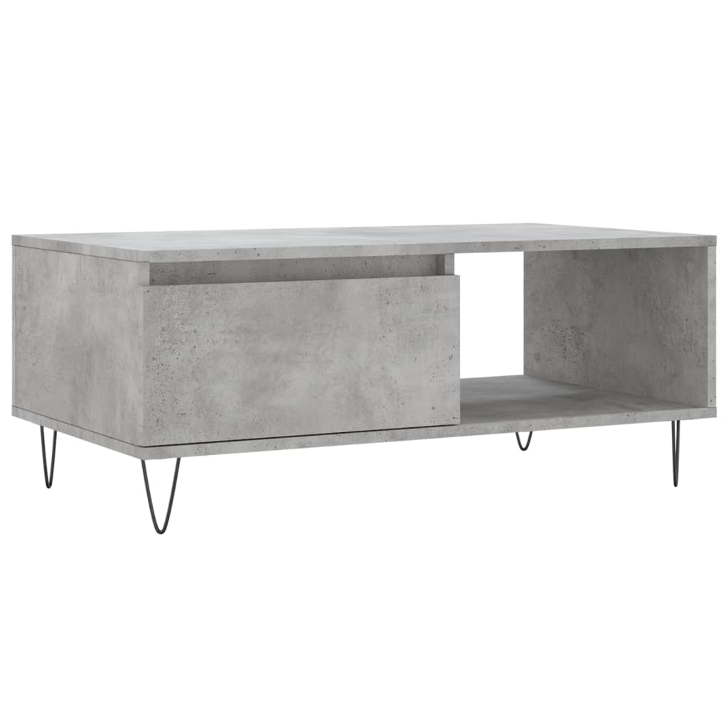 Table basse Gris béton 90x50x36,5 cm Bois d’ingénierie - Tables basses