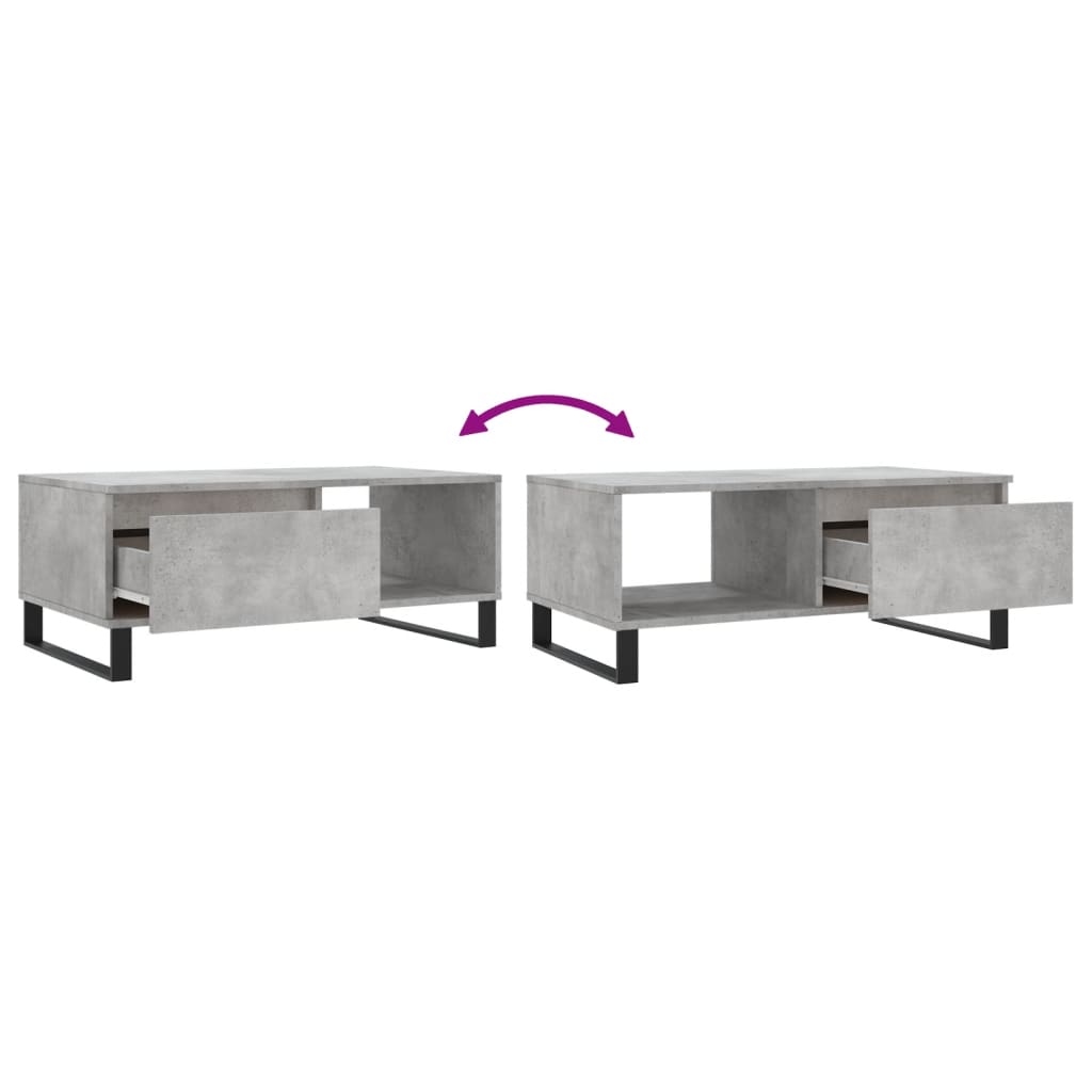 Table basse Gris béton 90x50x36,5 cm Bois d’ingénierie - Tables basses