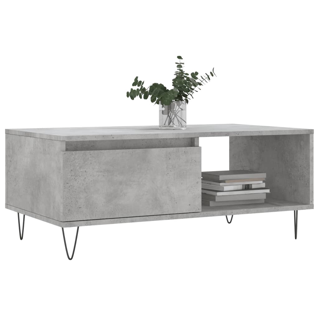 Table basse Gris béton 90x50x36,5 cm Bois d’ingénierie - Tables basses