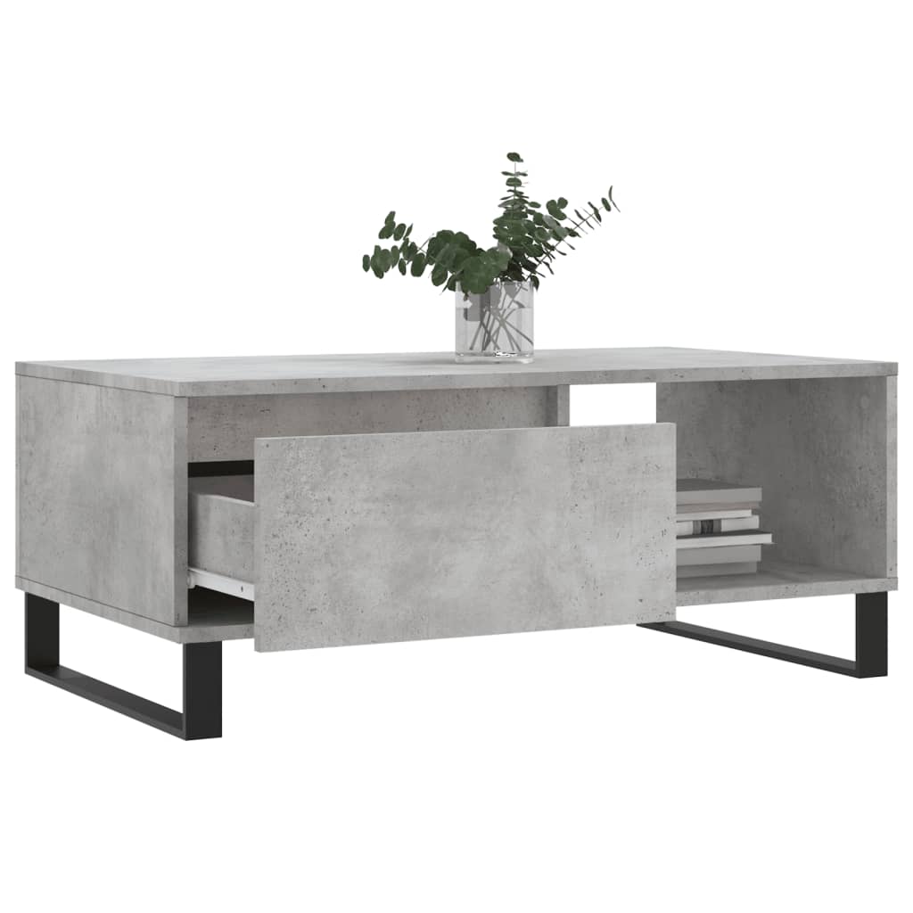Table basse Gris béton 90x50x36,5 cm Bois d’ingénierie - Tables basses