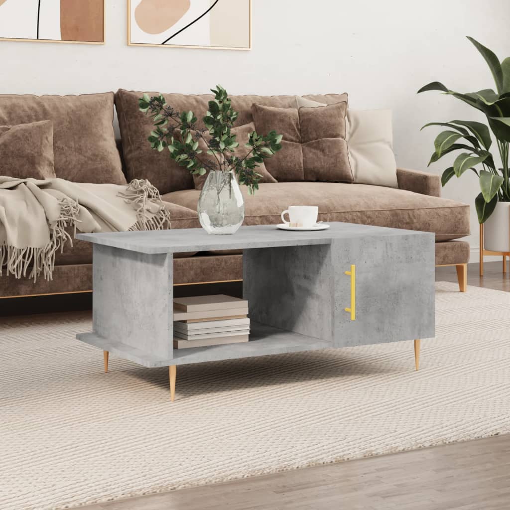 Table basse gris béton 90x50x40 cm bois d’ingénierie - Tables basses