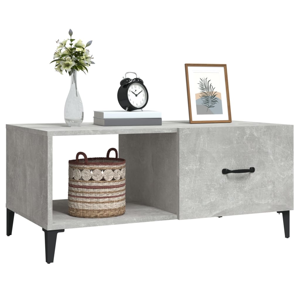 Table basse gris béton 90x50x40 cm bois d’ingénierie - Tables basses