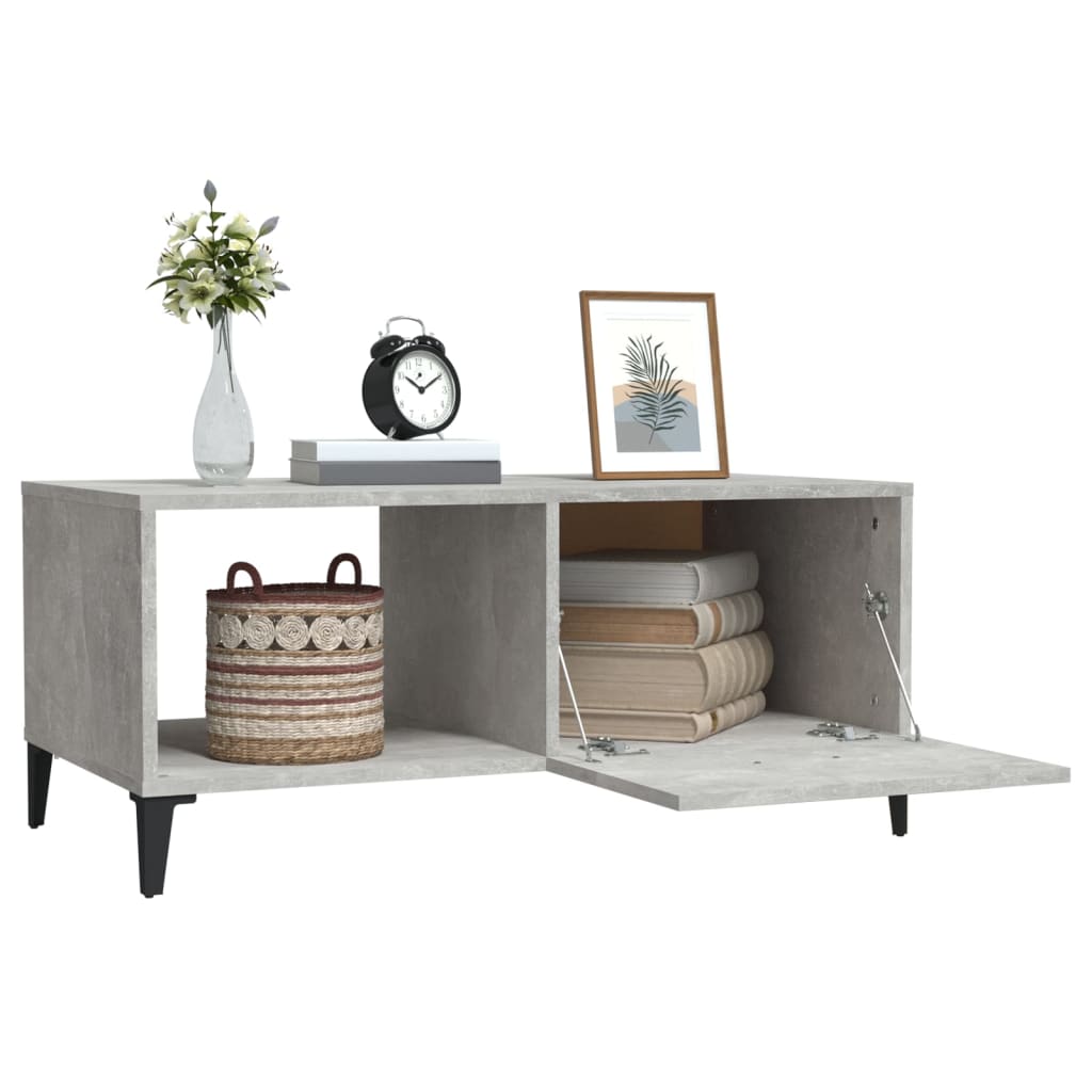 Table basse gris béton 90x50x40 cm bois d’ingénierie - Tables basses