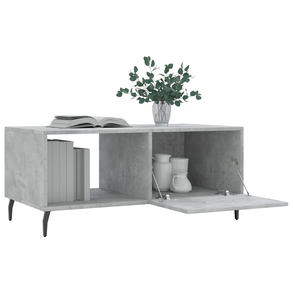 Table basse gris béton 90x50x40 cm bois d’ingénierie - Tables basses