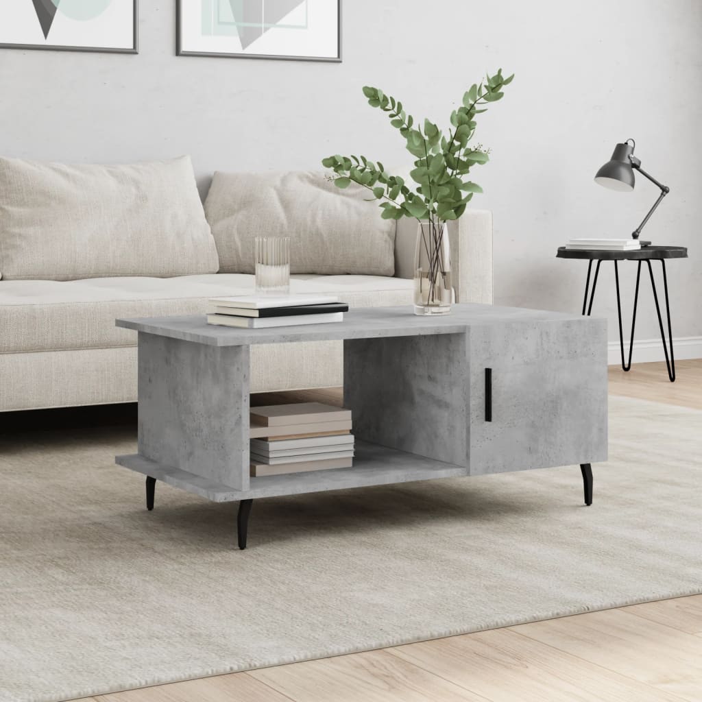 Table basse gris béton 90x50x40 cm bois d’ingénierie - Tables basses