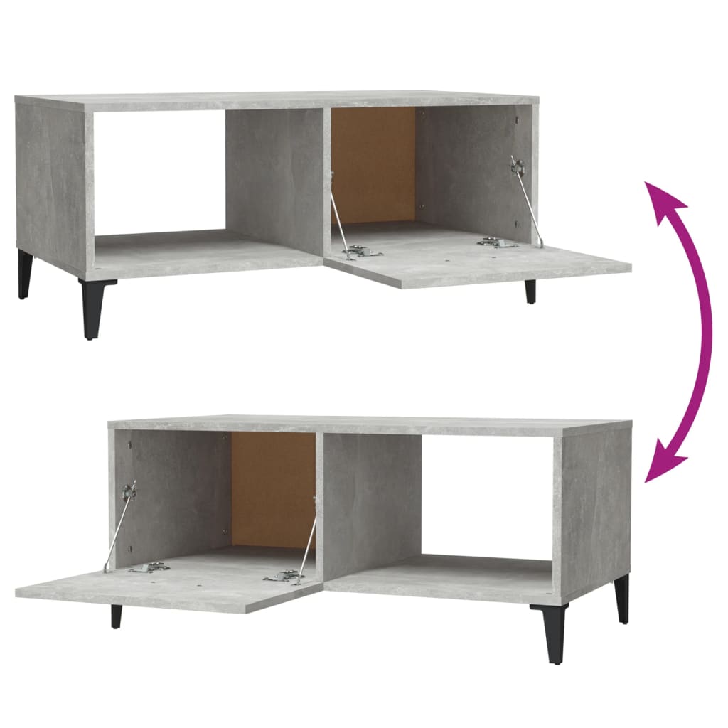 Table basse gris béton 90x50x40 cm bois d’ingénierie - Tables basses