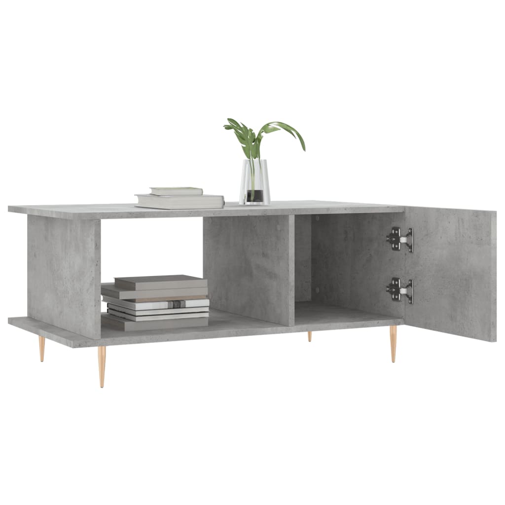 Table basse gris béton 90x50x40 cm bois d’ingénierie - Tables basses