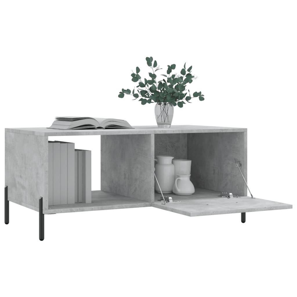 Table basse gris béton 90x50x40 cm bois d’ingénierie - Tables basses