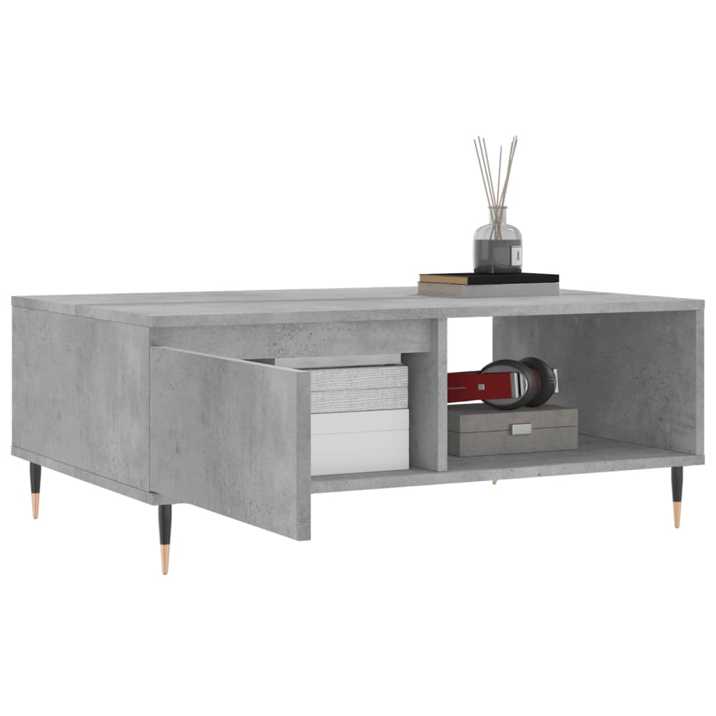 Table basse gris béton 90x60x35 cm bois d’ingénierie - Tables basses