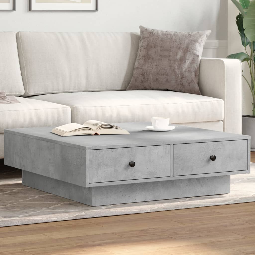 Table basse Gris béton 90x90x28 cm Aggloméré - Tables basses
