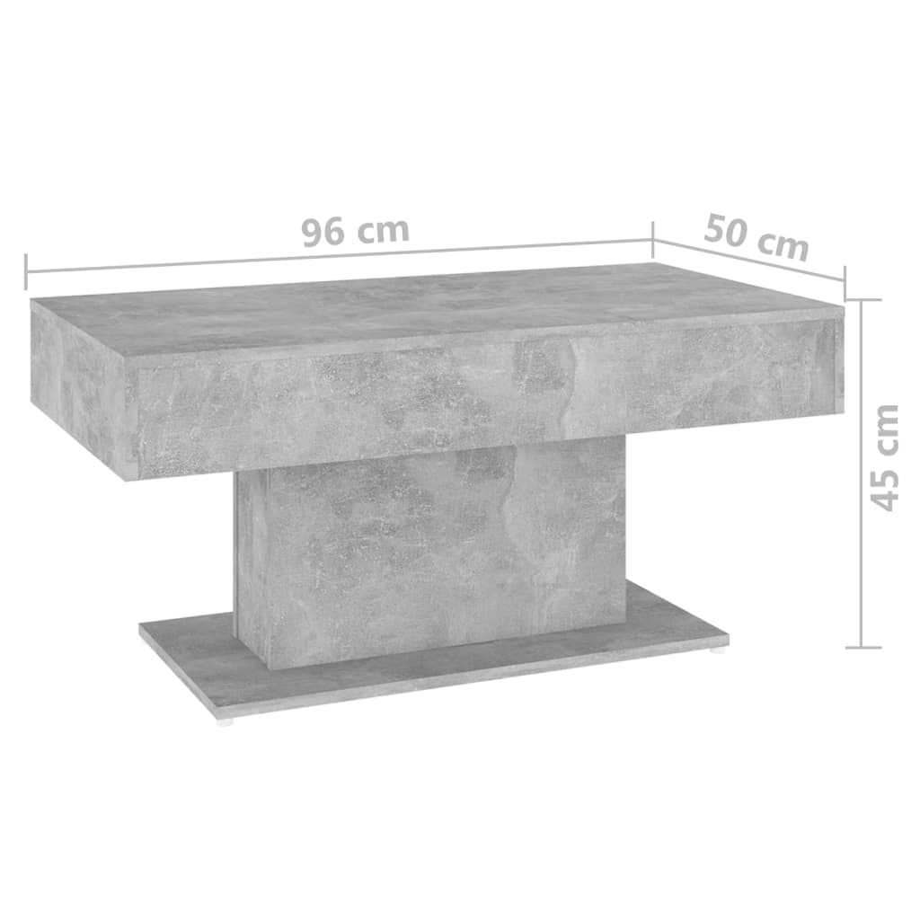 Table basse gris béton 96x50x45 cm bois d’ingénierie - Tables basses