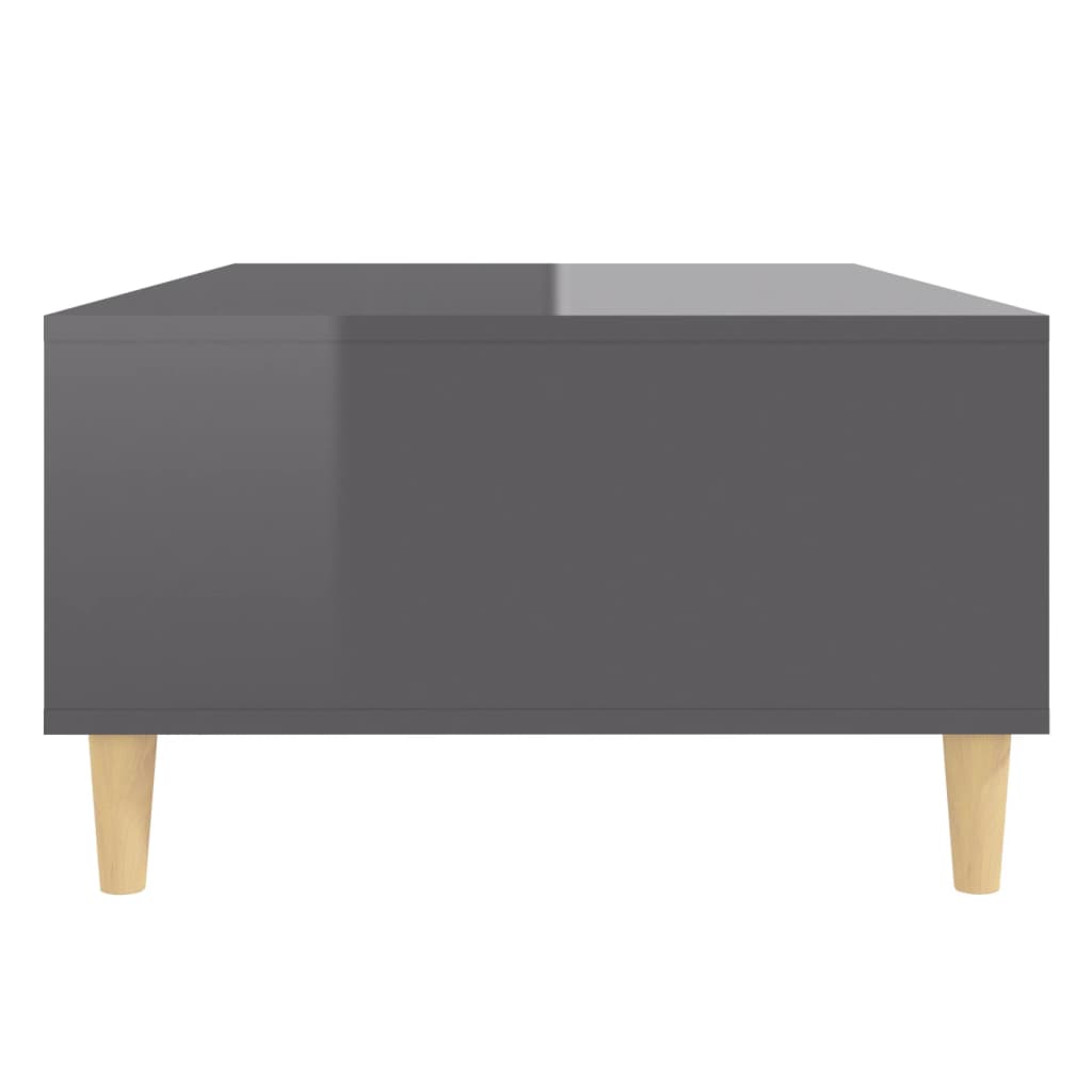 Table basse gris brillant 103,5x60x35 cm bois d’ingénierie - Tables basses