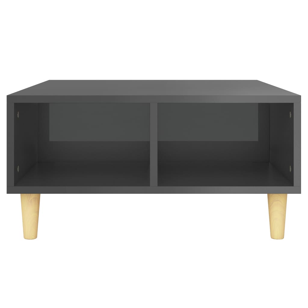 Table basse gris brillant 60x60x30 cm bois d’ingénierie - Tables basses