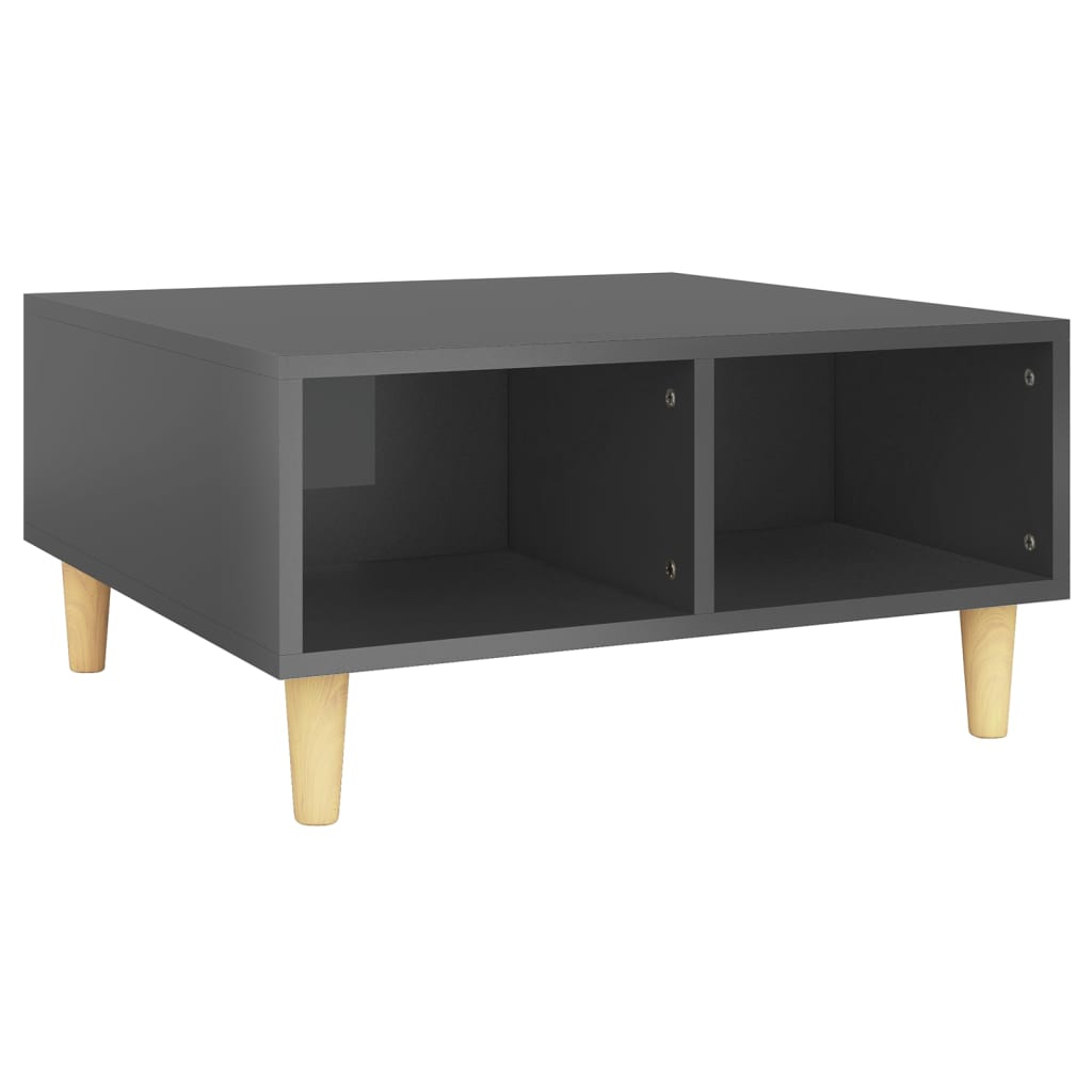Table basse gris brillant 60x60x30 cm bois d’ingénierie - Tables basses