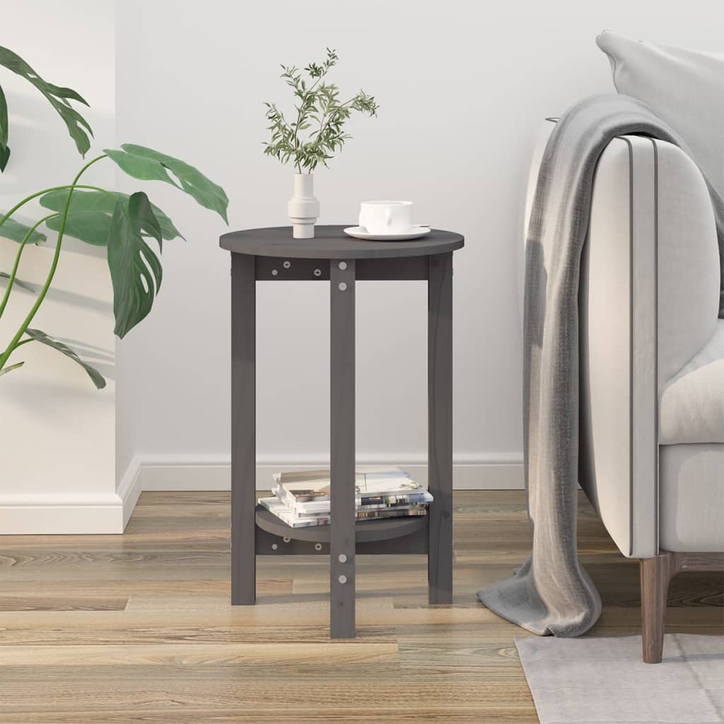 Table basse Gris Ø 40x60 cm Bois massif de pin - Tables basses