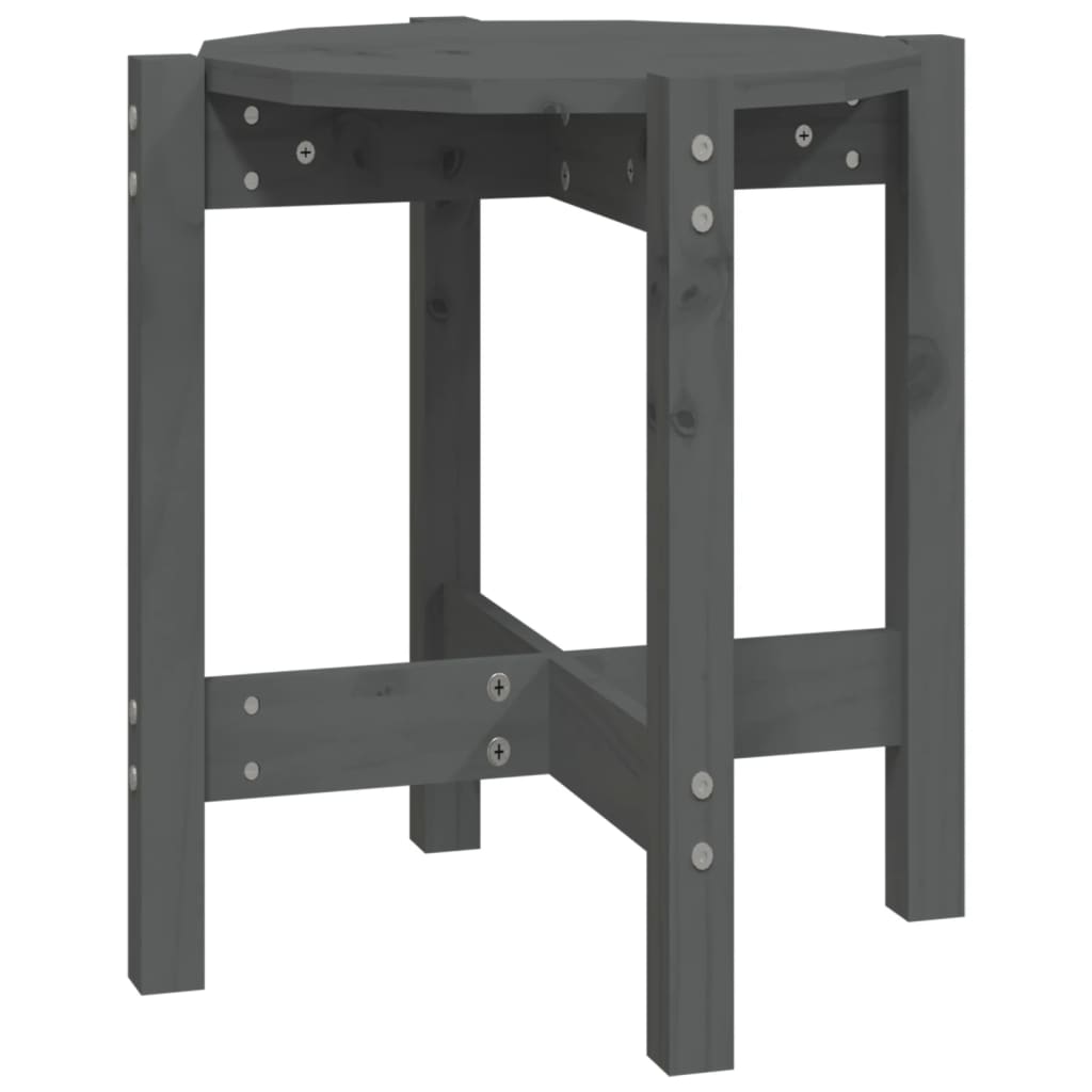Table basse Gris Ø 42,5x45 cm Bois massif de pin - Tables basses