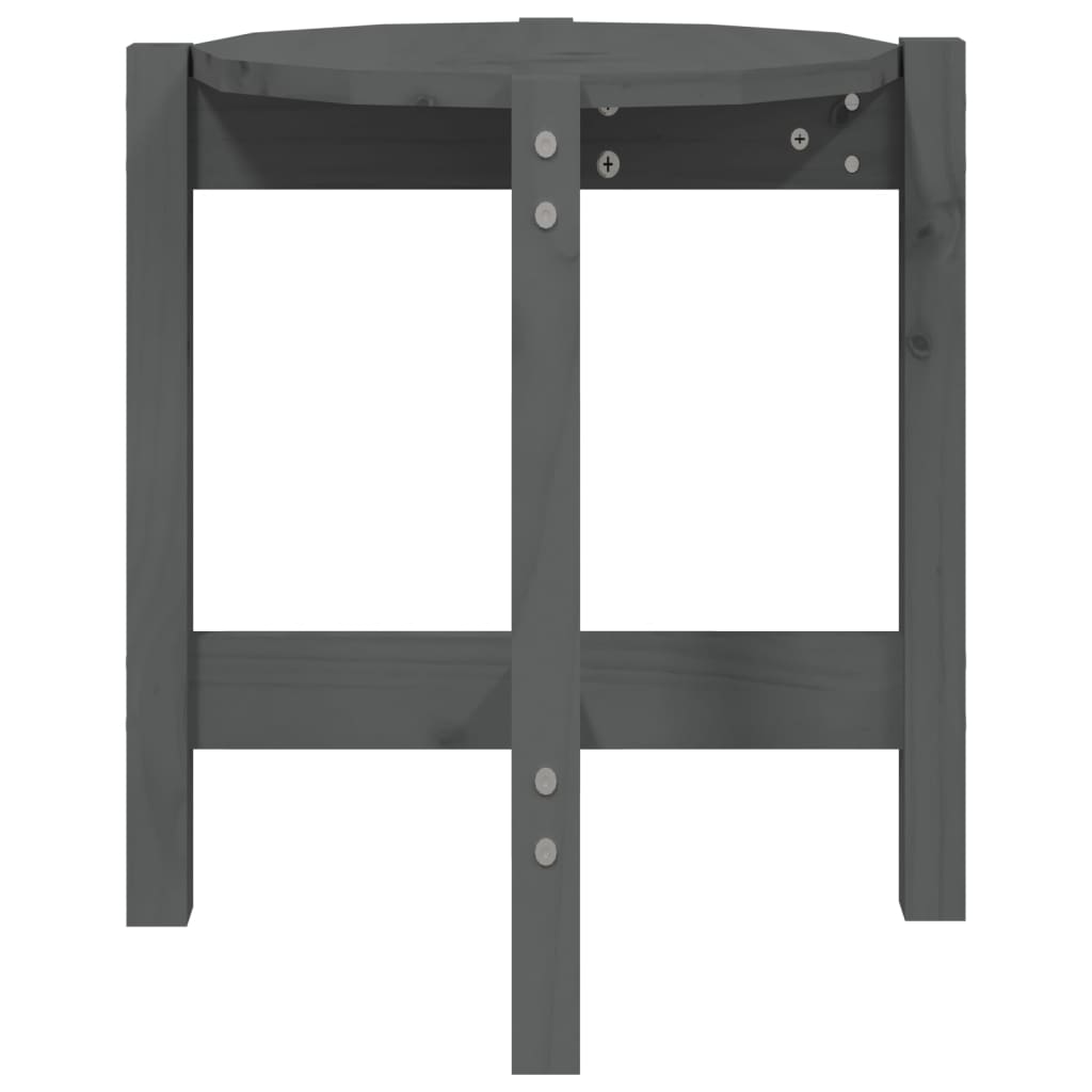 Table basse Gris Ø 42,5x45 cm Bois massif de pin - Tables basses