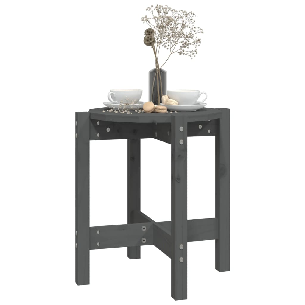 Table basse Gris Ø 42,5x45 cm Bois massif de pin - Tables basses