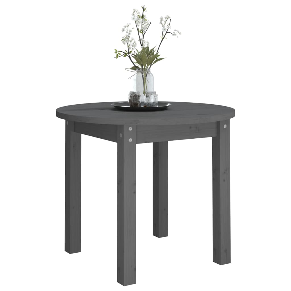 Table basse Gris Ø 55x45 cm Bois massif de pin - Tables basses