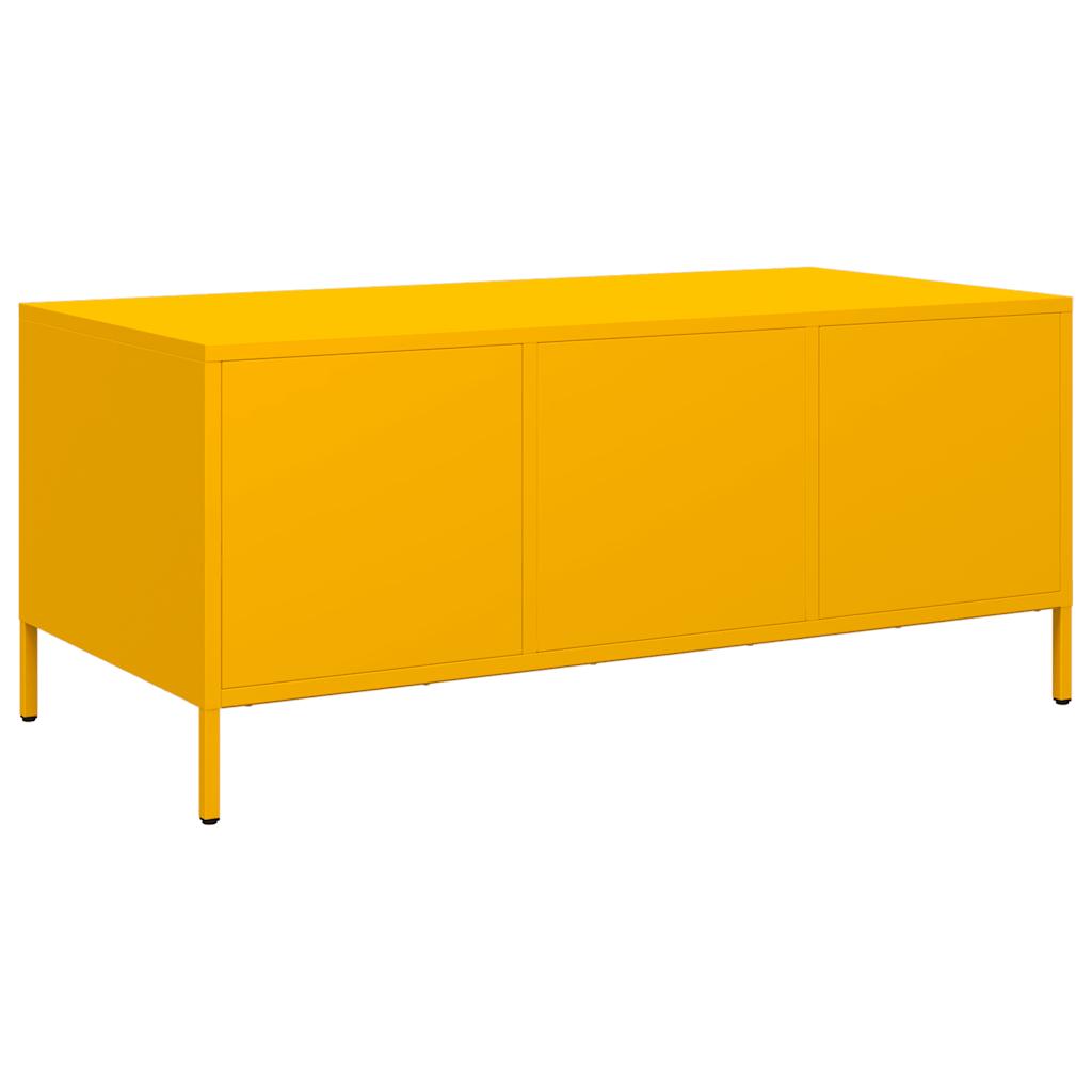 Table basse jaune moutarde 101,5x50x43,5cm acier laminé à froid - Tables basses