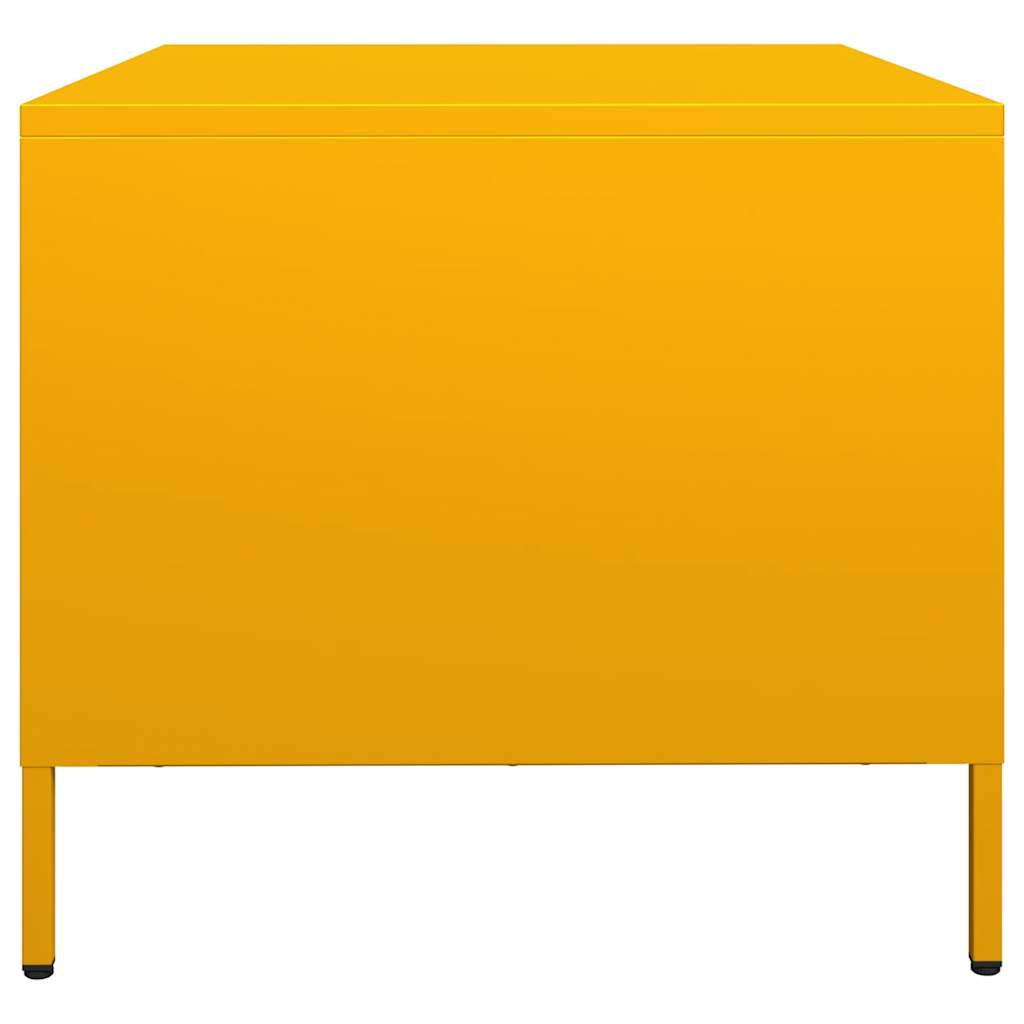 Table basse jaune moutarde 101,5x50x43,5cm acier laminé à froid - Tables basses