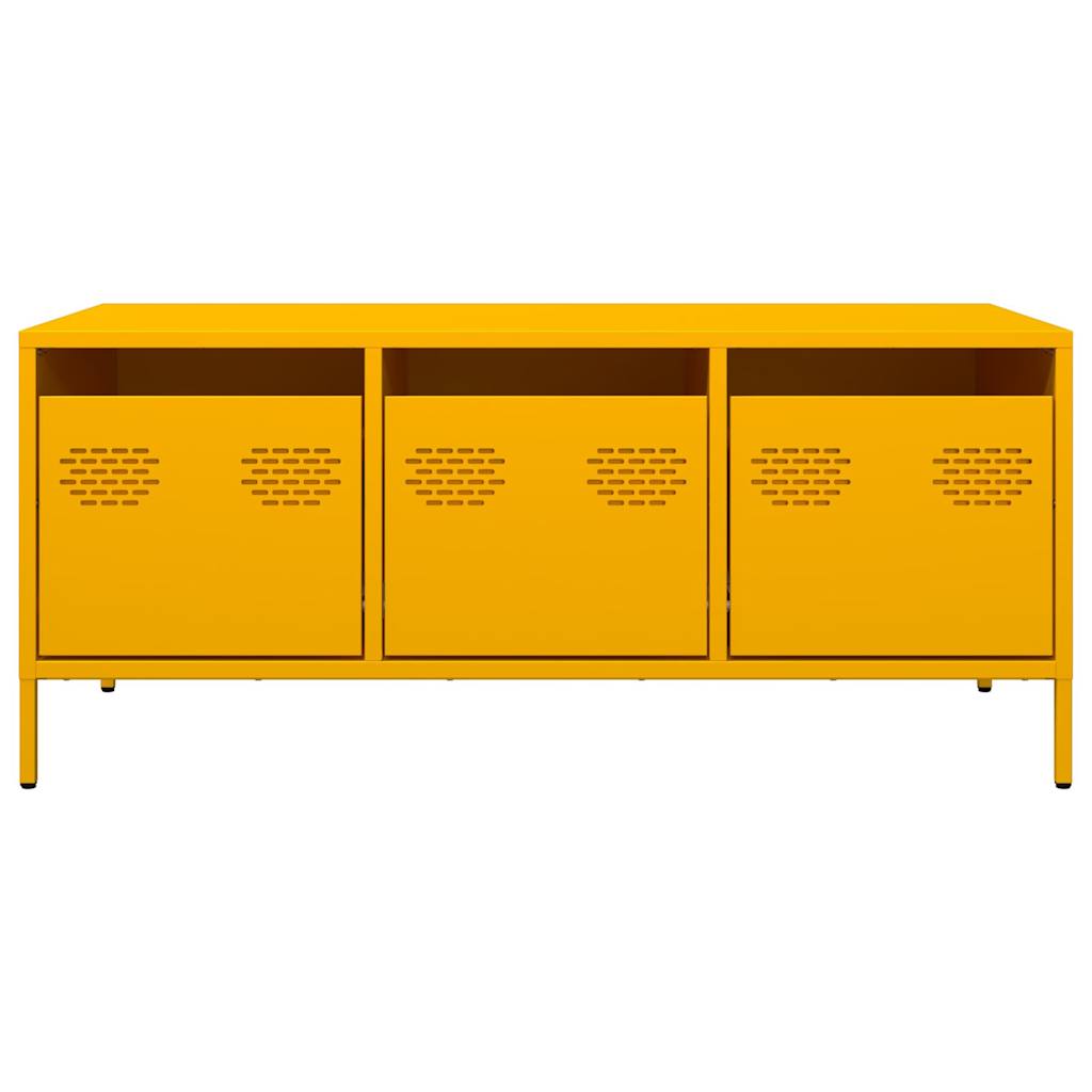 Table basse jaune moutarde 101,5x50x43,5cm acier laminé à froid - Tables basses