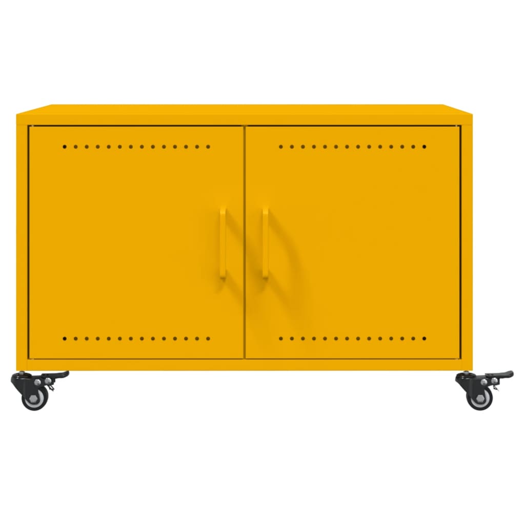 Table basse jaune moutarde 68x50x43,5 cm acier - Tables basses