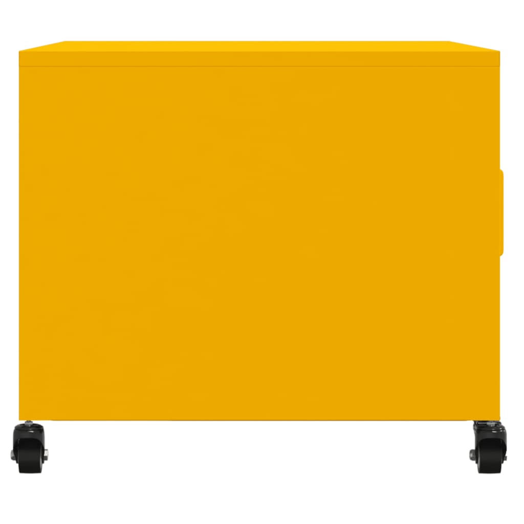Table basse jaune moutarde 68x50x43,5 cm acier - Tables basses