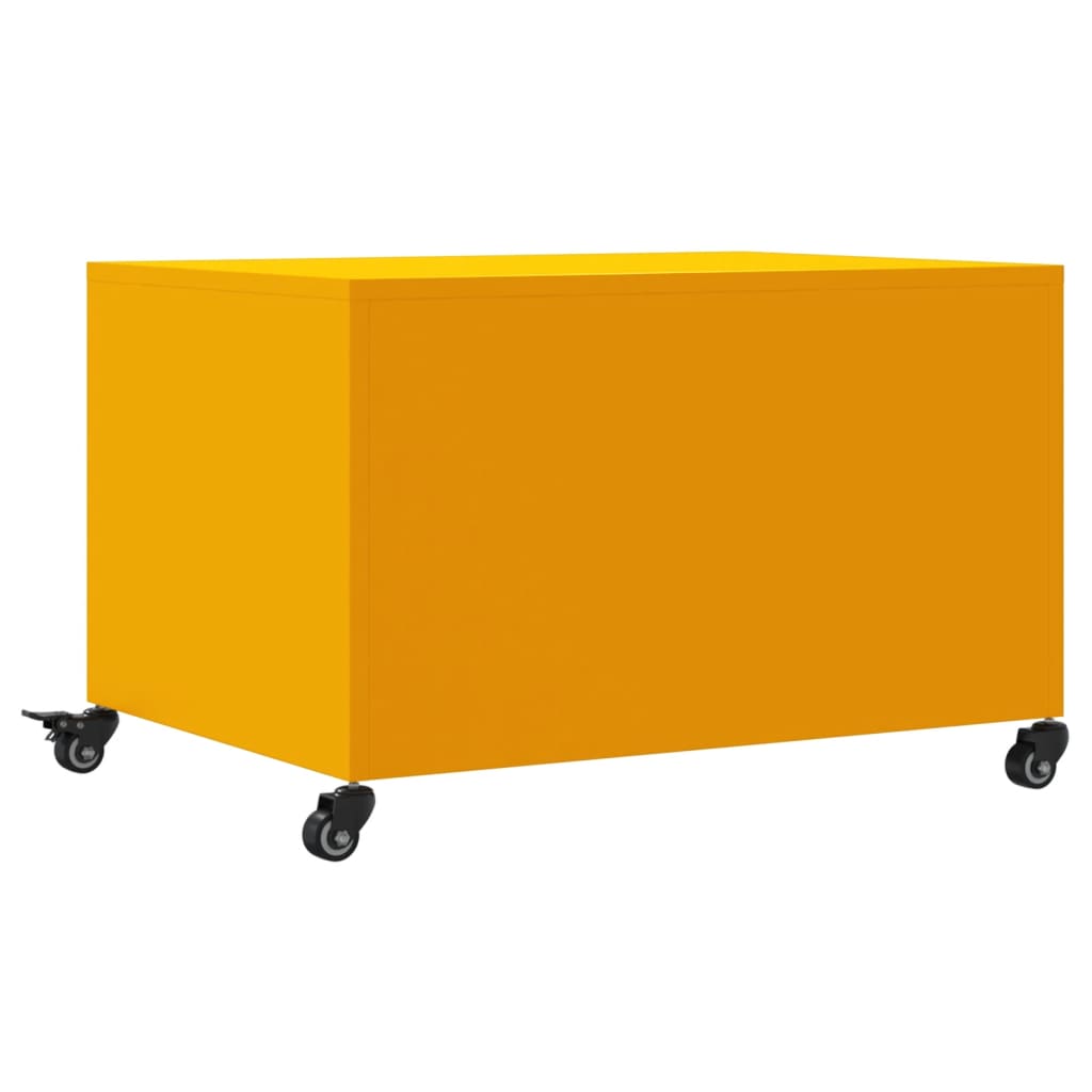 Table basse jaune moutarde 68x50x43,5 cm acier - Tables basses
