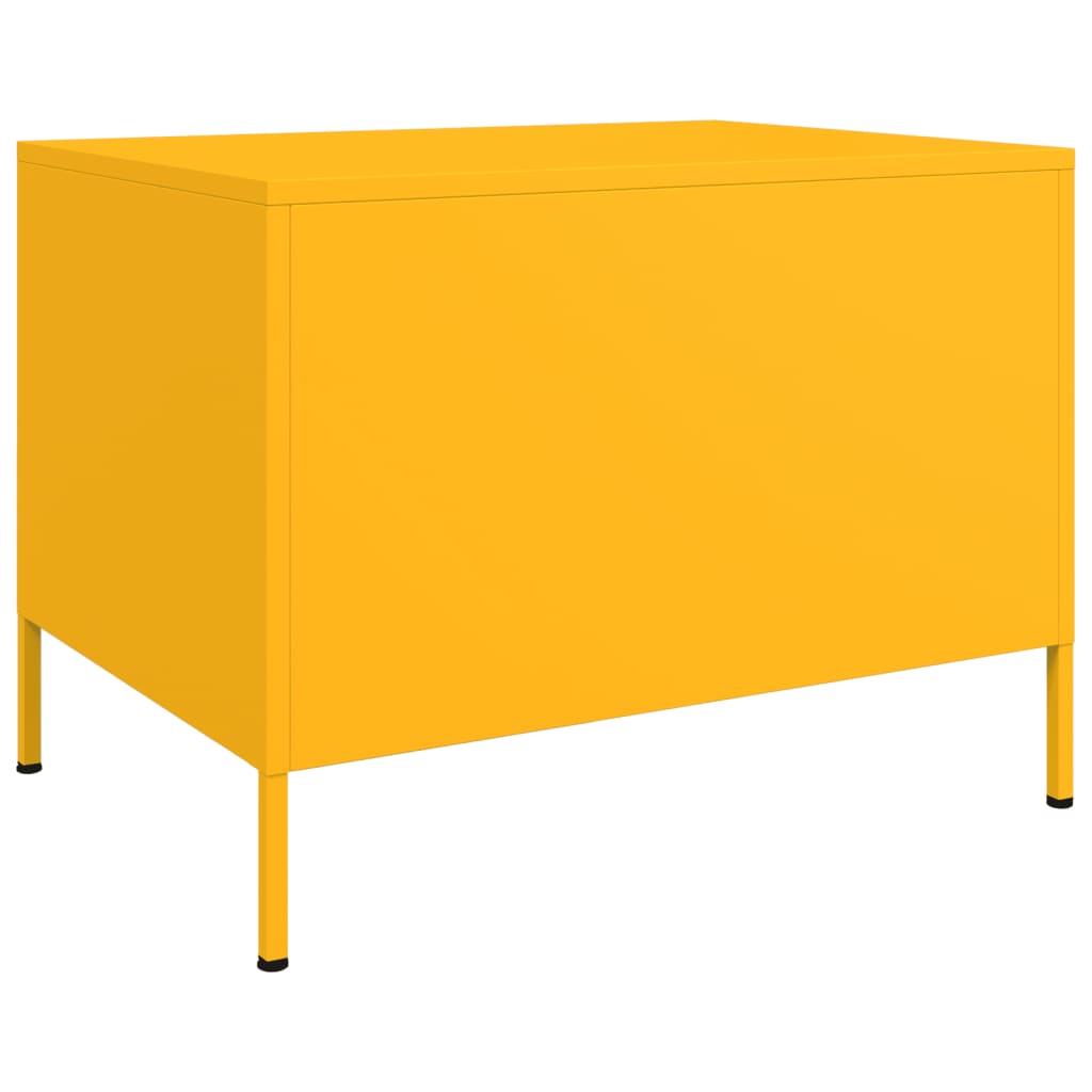 Table basse jaune moutarde 68x50x50,5 cm acier - Tables basses