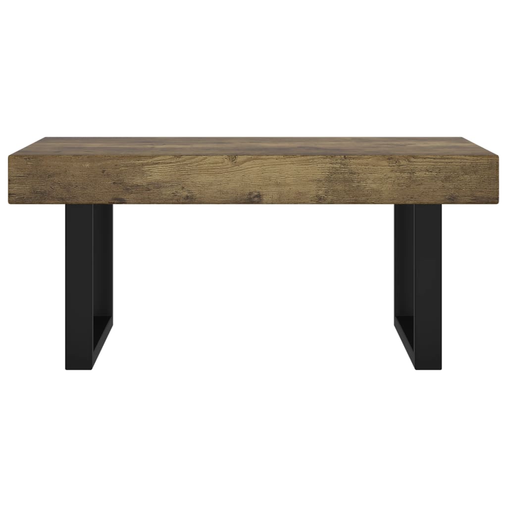 Table basse Marron foncé et noir 90x45x40 cm MDF et fer - Tables basses