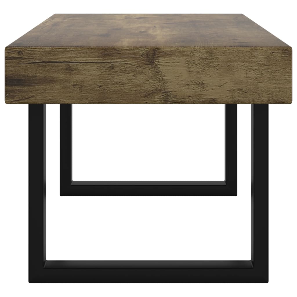 Table basse Marron foncé et noir 90x45x40 cm MDF et fer - Tables basses
