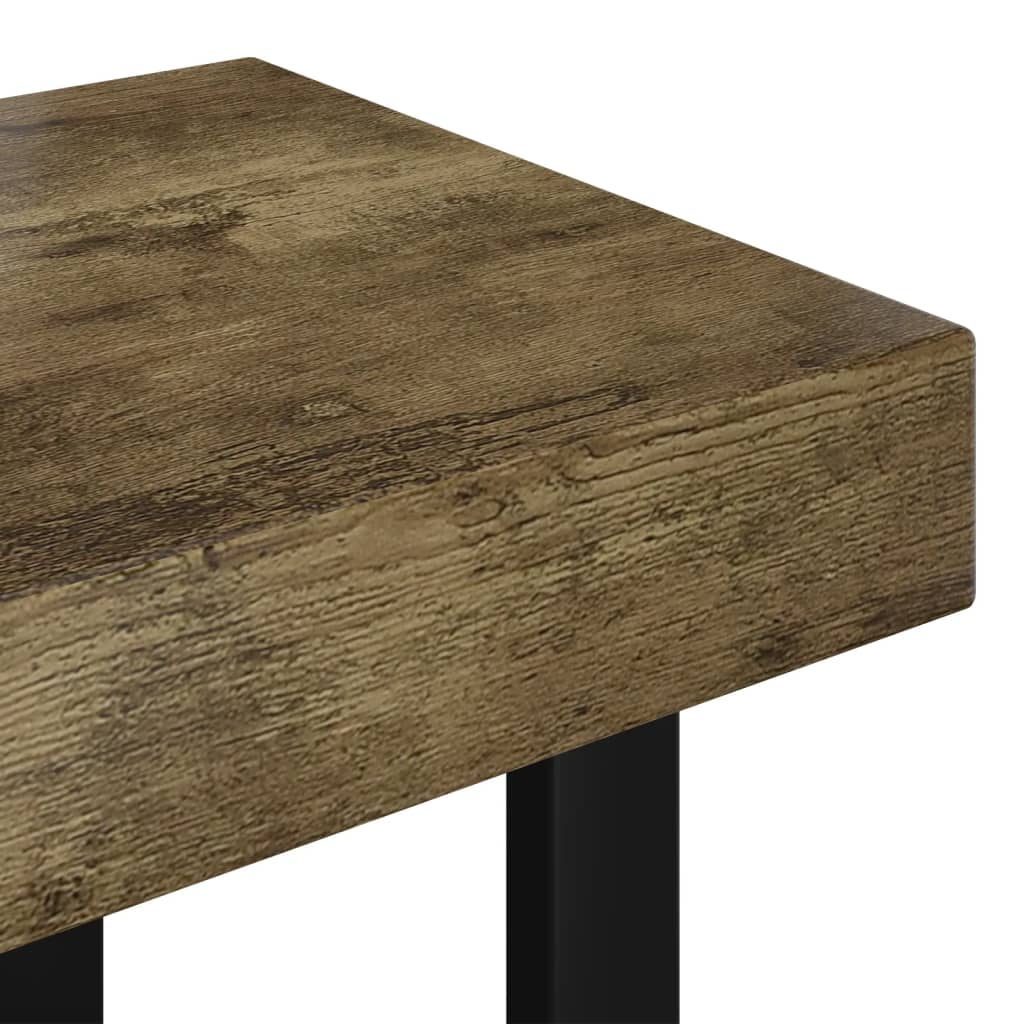 Table basse Marron foncé et noir 90x45x40 cm MDF et fer - Tables basses