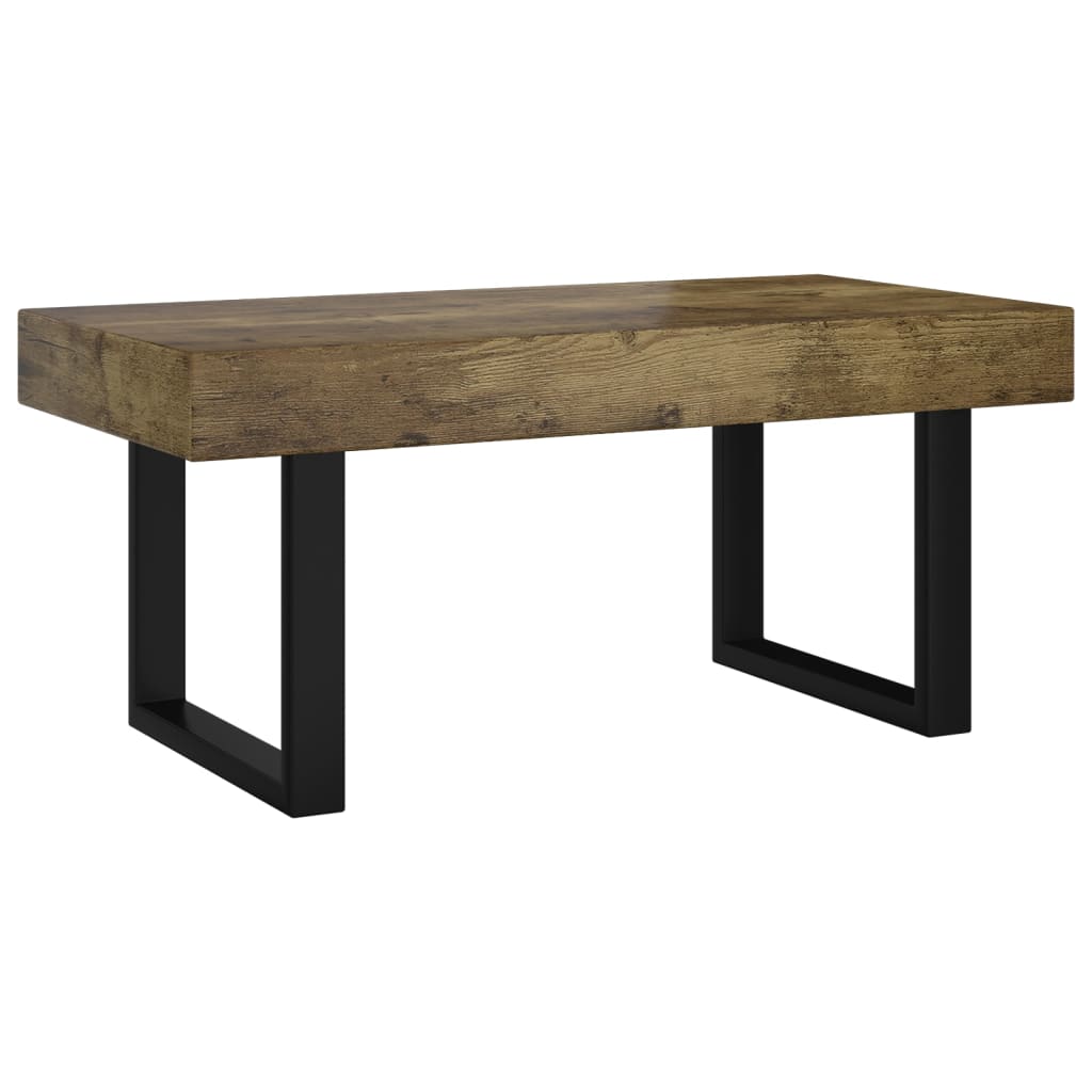 Table basse Marron foncé et noir 90x45x40 cm MDF et fer - Tables basses