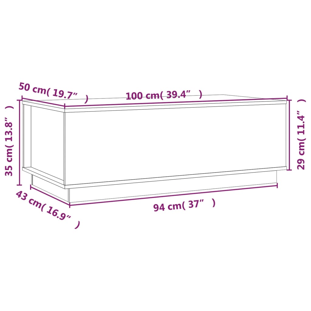 Table basse Marron miel 100x50x35 cm Bois massif de pin - Tables basses