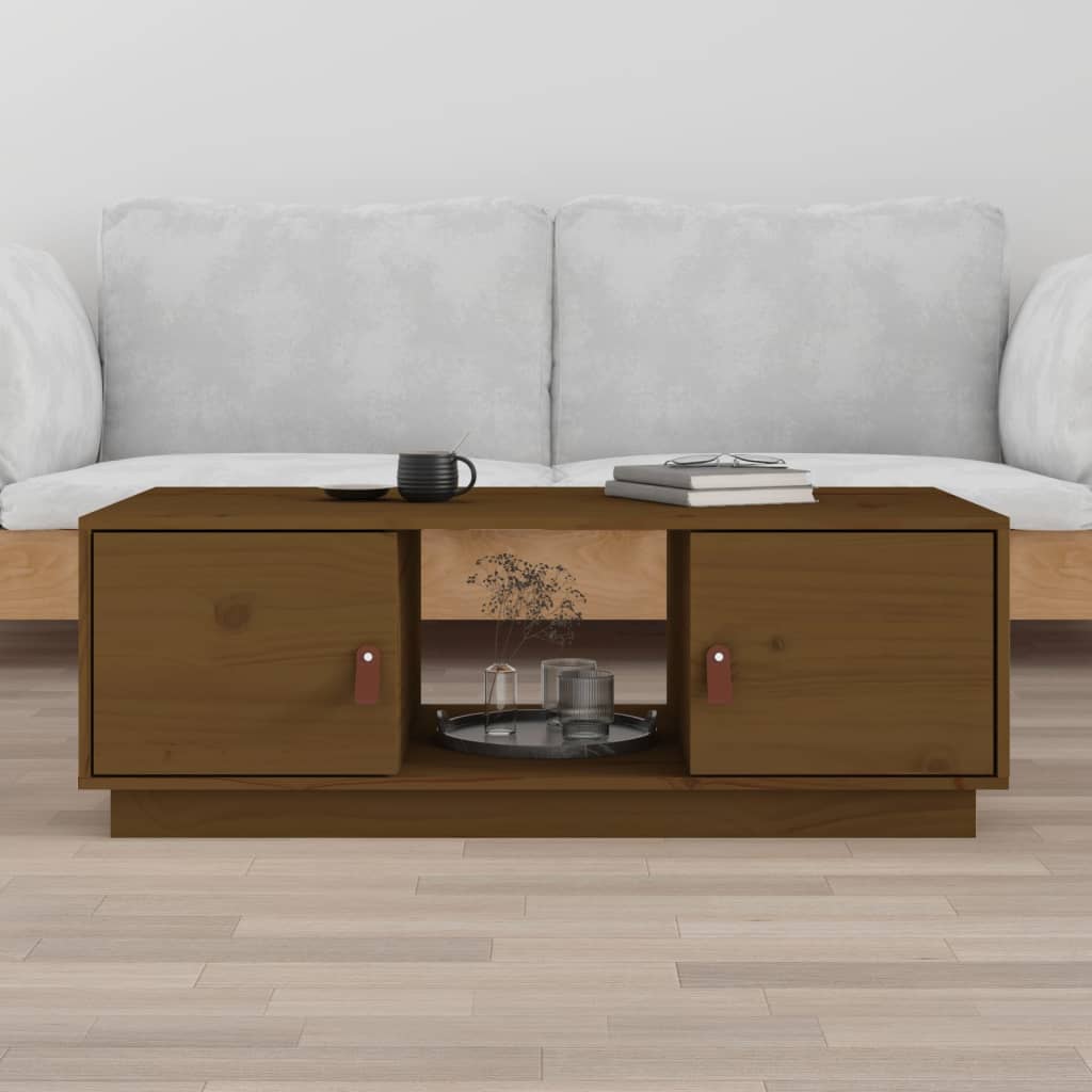 Table basse Marron miel 100x50x35 cm Bois massif de pin - Tables basses