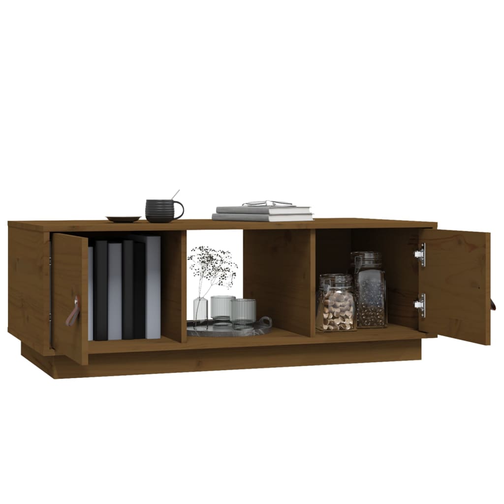 Table basse Marron miel 100x50x35 cm Bois massif de pin - Tables basses