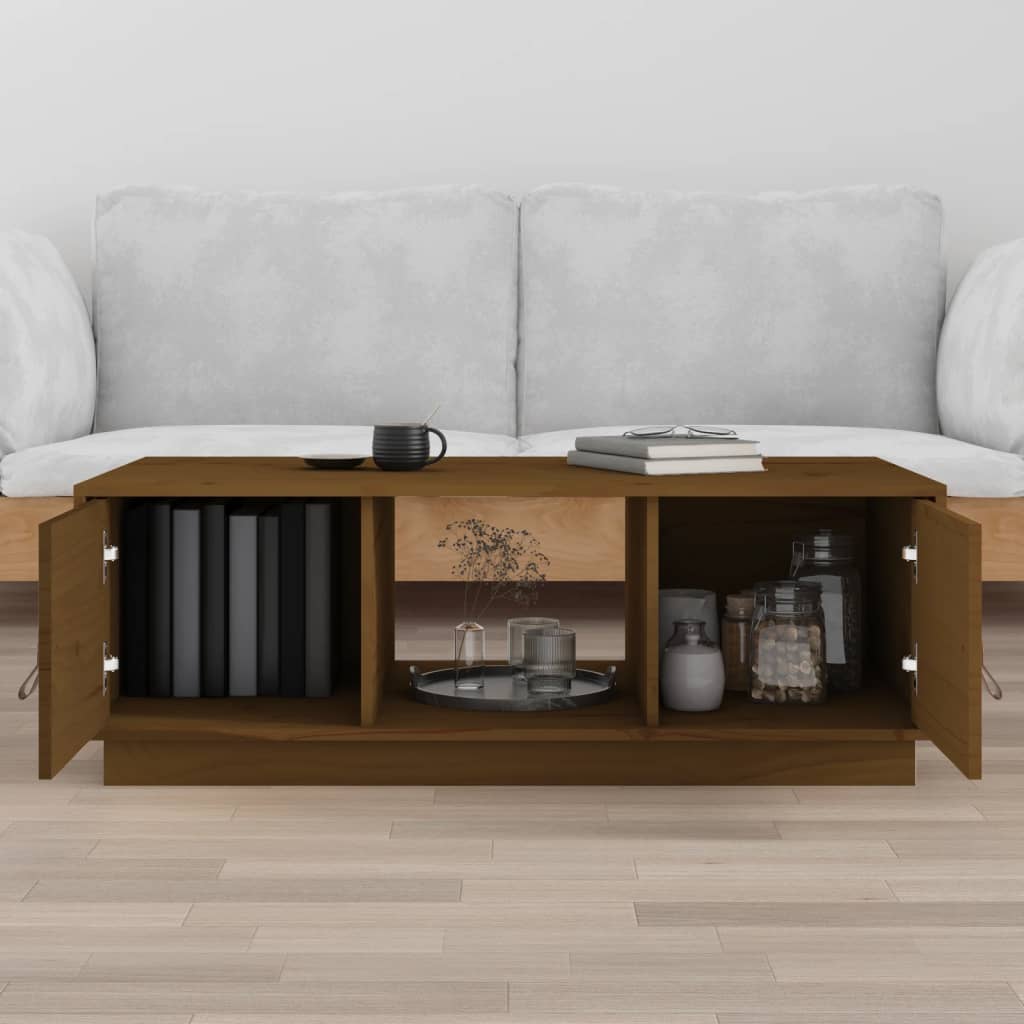 Table basse Marron miel 100x50x35 cm Bois massif de pin - Tables basses