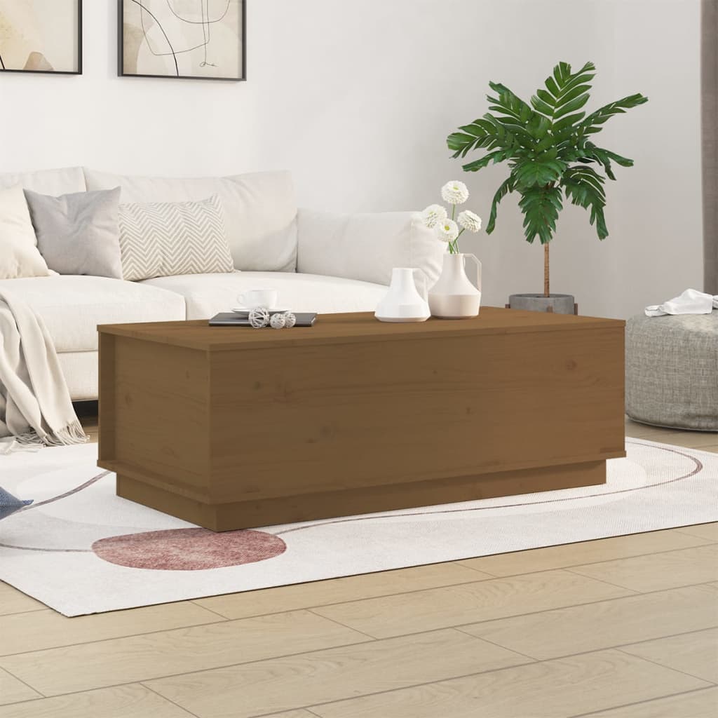 Table basse Marron miel 100x50x35 cm Bois massif de pin - Tables basses