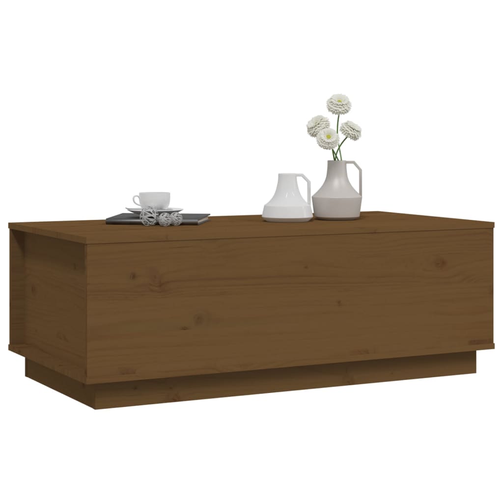 Table basse Marron miel 100x50x35 cm Bois massif de pin - Tables basses