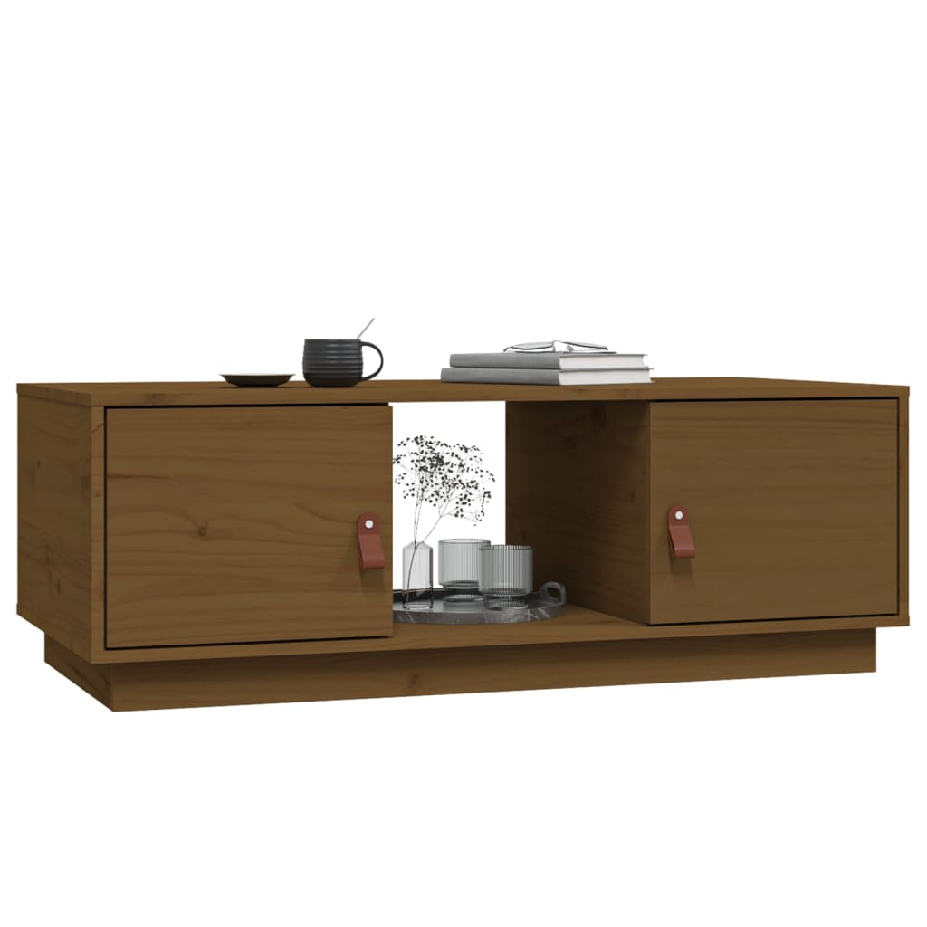 Table basse Marron miel 100x50x35 cm Bois massif de pin - Tables basses